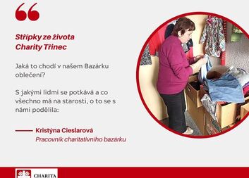 Další střípek z života Charity Třinec tvoří náš bazárek na Kamionce