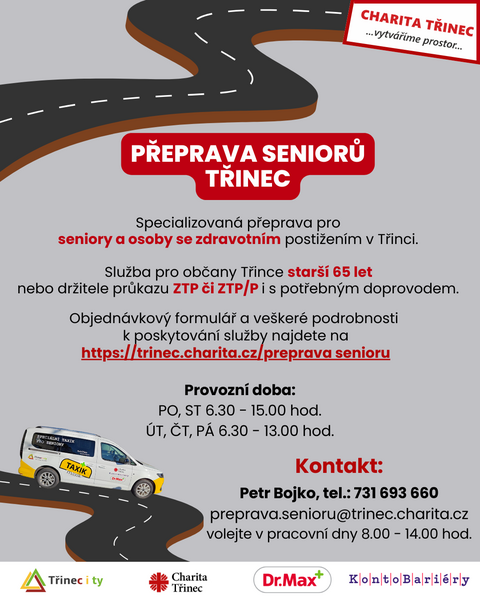 Přeprava seniorů - auto cesta